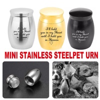 Cremation Urn Holder for Ashes Small Dog Cat Pet Memorial Keepsake Box Funeral - Black