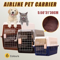 Portable Pet Travel Carrier Crate for Dog Cat Rabbit Ventilated Transport Box - Orange