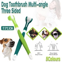 Dog Cat Super Soft Pet Finger Toothbrush Teeth Silicone Brush Care Cleaning - Yellow
