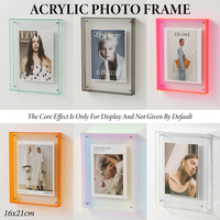 Acrylic Photo Frame Double-Sided Clear Display with Screw Mount – 16x21cm - Colorful