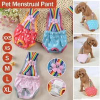 Female Pet Dog Cat Puppy Pant Menstrual Sanitary Nappy Diaper Wrap Underwear Blue - XL