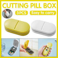 3PCS Tablet Cutter Pill Splitter Portable Medicine Box Pill Organizer Divider - White