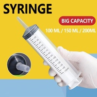 100-200Ml Reusable Hydroponics Nutrient Measuring Syringe - 200Ml