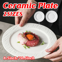 Ceramic Steak Vegetable Dessert Salad Plate Home Dinner Plate Kitchen Dining - 8.5inch