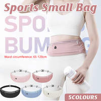 Running Waist Bag Mobile Phone Holder Fitness Sports Small Pouch Adjustable Belt - Shining Grey