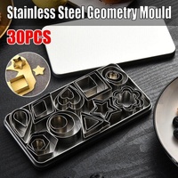 30X Polymer Clay Cutter Stainless Steel Geometry Pottery Tool Cutting Mould Diy