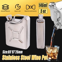 146ml Portable Outdoor Camping Oil Can Thick Stainless Steel Fuel Bottle Flask