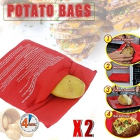 2X Microwave Baked Potato Corn Cooking Bag Reusable Washable Corn Cooker Express