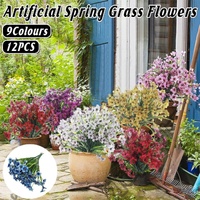 12pcs Artificial Flowers Set for Home Decor Wedding Party Fake Floral Decor - Orange