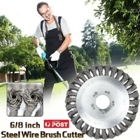 6/8inch Weed Brush Steel Wire Trimmer Wheel Garden Lawnmower Head Tool Grass Cutter - 8''