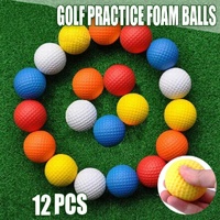 Indoor Outdoor Golf Training Foam Balls 12 Pack PU Soft Practice Accessories - Orange