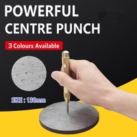 130mm Spring Loaded Centre Punch Automatic Brass Marking Tool Heavy Duty - Silver