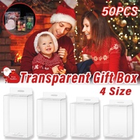 50pcs Transparent Gift Boxes with Hooks Clear Packaging Storage Containers - 9x5x12cm