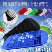 160 Grids Silicone Ice Cube Tray Ice Maker Mold Mini Frozen Cubes for Drink DIY - Green