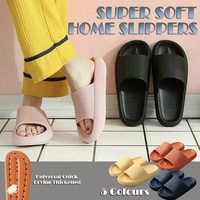 Ultra-Soft Pillow Slides EVA Slippers for Indoor Outdoor Use – Thick Anti-Slip Sole - Yellow 38-39