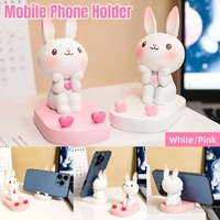 Cartoon Rabbit Phone Holder Desktop Stand Cute Mobile Phone Stand for Office - White