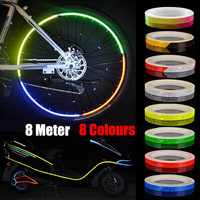 8m Reflective Tape for Bikes Cars Motorcycles Waterproof High Visibility Strip - Red-White