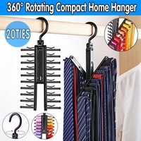 360 Degree Rotating Tie Hanger with 20 Hooks for Closet Scarves Belts Organisation