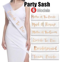 Bridal Party Sash Rose Gold Bride Bridesmaid Maid Honour Mother Hens Night Wear - Mother Of The Bride