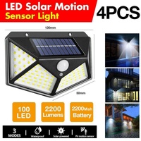 4pcs Solar Powered Outdoor Motion Sensor Security Light 100 LED Waterproof