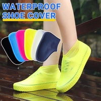 Shoe Cover Waterproof Silicone Non Slip Rain Water Rubber Foot Boot Overshoe M Size - White