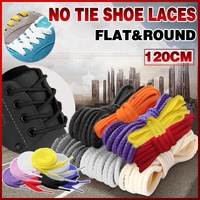 Shoelaces Colorful Coloured Flat Round Oval Bootlace Sneaker Shoe Laces - Round-Grey