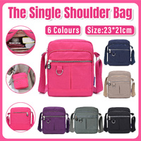 Ladies Shoulder Bag Nylon Fabric Lightweight Crossbody Small Casual Handbag - Dark Blue
