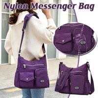 Ladies Shoulder Bag Nylon Fabric Lightweight Crossbody Small Casual Handbag - Purple
