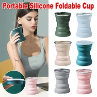 Silicone Folding Travel Mug Portable Retractable Collapsible Mug Outdoor Camping - Sakura Pink