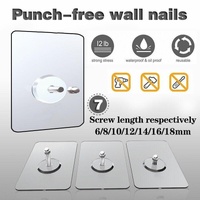 10X Punch-Free Adhesive Wall Hanging Hooks - 18mm