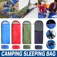 Single Sleeping Bag Outdoor Camping Hiking Thermal Warm Tent Travel Gear - Royal Blue