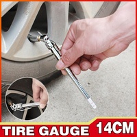 14cm Stainless Steel Pencil Tyre Pressure Gauge 5-50 PSI Manual Tester