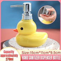 Cartoon Yellow Duck Ceramic Hand Sanitizer Lotion Bottle Press Dispenser Pump