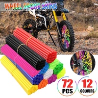 72PCS Wheel Spoke Wrap Sleeves Mountain Bike Bicycle Mtb Wraps Skins Covers - Red