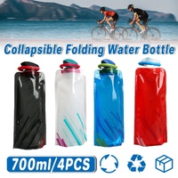 4PCS Portable 700ML Folding Water Storage Bag PE for Riding Sports Hiking Kettle