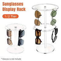 360 Degree Rotating Eyeglasses Display Stand Desktop Holder Organizer Glasses Storage - 1-Layer