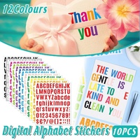 10pcs Letter Stickers Colorful DIY Scrapbooking Water Bottle Greeting Cards - Dark Green
