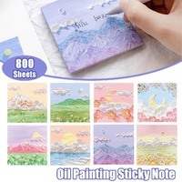 800 Sheets Colorful Oil Painting Sticky Notes Memo Pads Self-Adhesive Notes - 2#