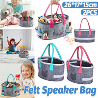 2pcs Doll Storage Organization Bag Felt Handbag Toy Organizer Storage