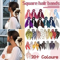 Chiffon Ponytail Scarf Bow Elastic Hair Rope Tie Scrunchies Ribbon Hair Bands - Purple
