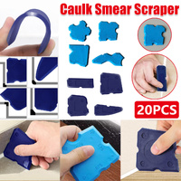 20pcs Caulk Smear Scraper Set Kitchen Bathroom Sink Sealant Joint Finishing Tool - Sky Blue