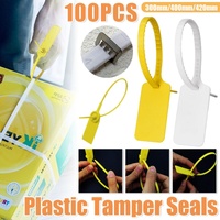 100pcs Plastic Seal Security Tags Plastic Label Tabs Ties for Luggage Bags - Yellow-420mm
