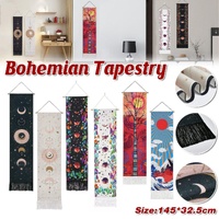 Bohemian Wall Hanging Tapestries Vintage Wall Decor Moon Phase Wall Art Decor - Flower-Black