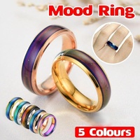 Mood Colour Changing Ring Temperature Sensitive Stainless Steel US Size 8 - Silver