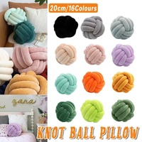 Three-Strand Braided Round Pillow Sofa Cushion Decorative Pillow for Living Room - Light Blue