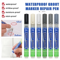 6Colours Tile Repair Pen Styling Wall Gap Grout Refresher Marker Bathroom - Black