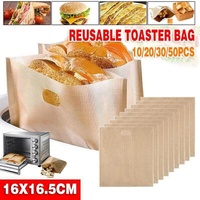 10-50Pcs Reusable Gluten-Free Toaster Bags for Sandwich Toasting - 10PCS