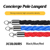 Barrier Warning Line 15M Welcome Pole Isolation Railing Guardrail Expandable - Black