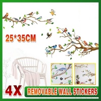130x65cm Removable Wall Stickers Birds On Tree Branch Wall Decor Decal Home