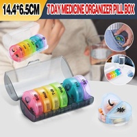 7 Day Weekly Case Dispenser Medicine Tablet Organizer Storage Container Pill Box - Colourful